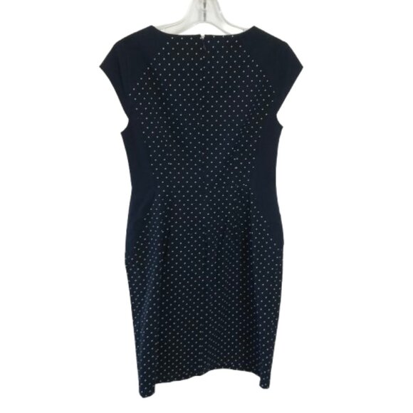 NWT Tommy Hilfiger Womens Size 4 Navy White Polka Dot Sheath Mini Dress  NEW - Picture 3 of 3